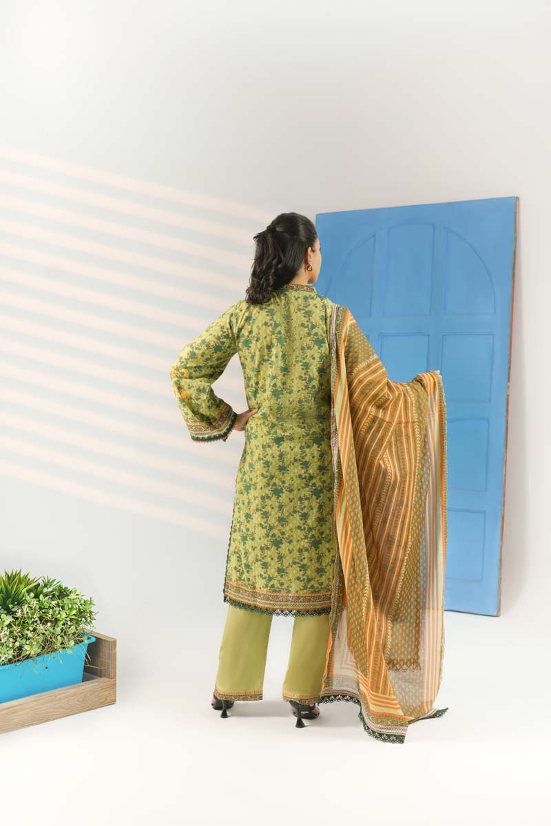 Unstiched Printed lawn 3 Piece - UB-AS-19