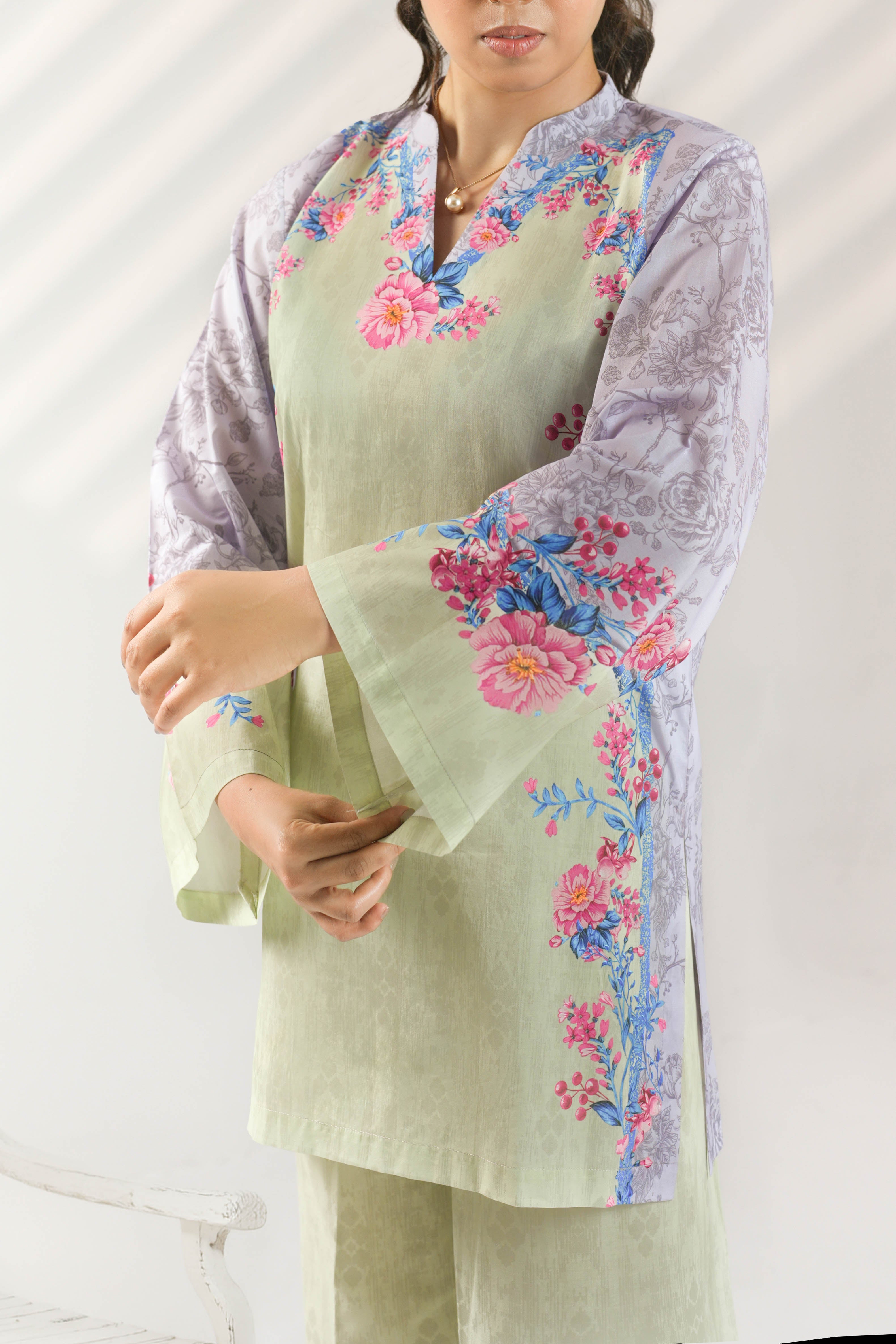 Pastel Flora - 2Pc - Stitched