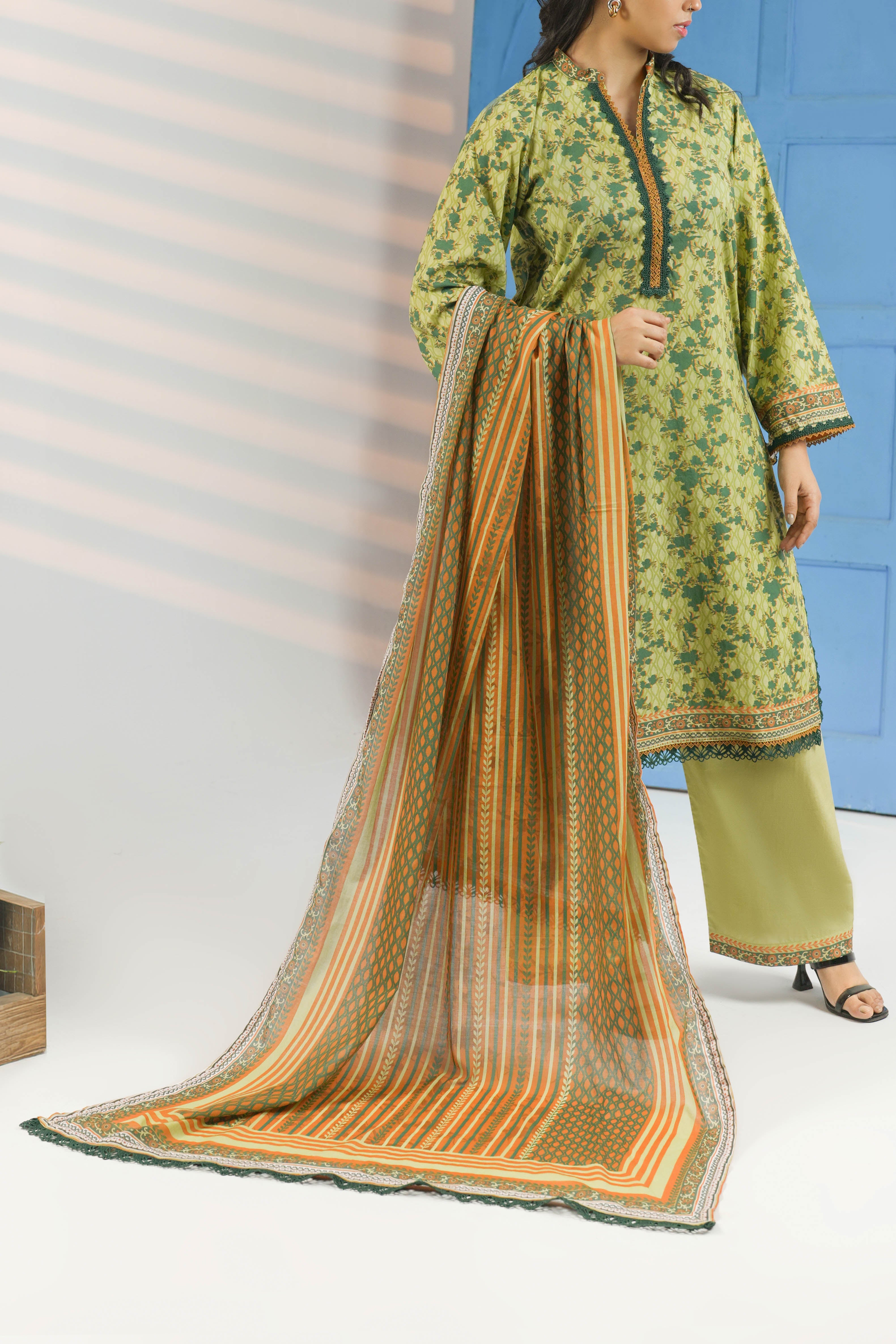 Unstiched Printed lawn 3 Piece - UB-AS-19