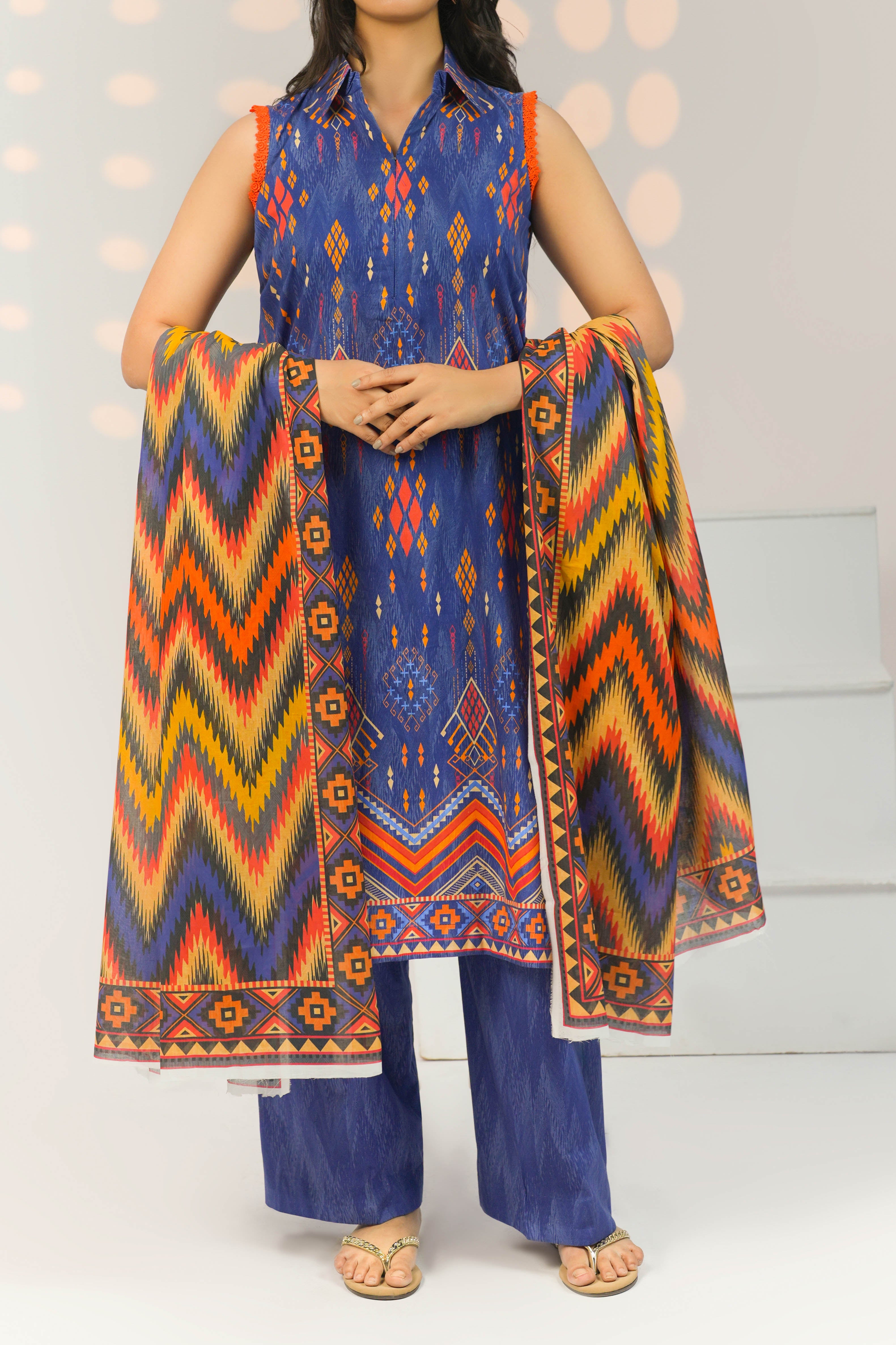 Unstiched Printed lawn 3 Piece - UB-AS-15